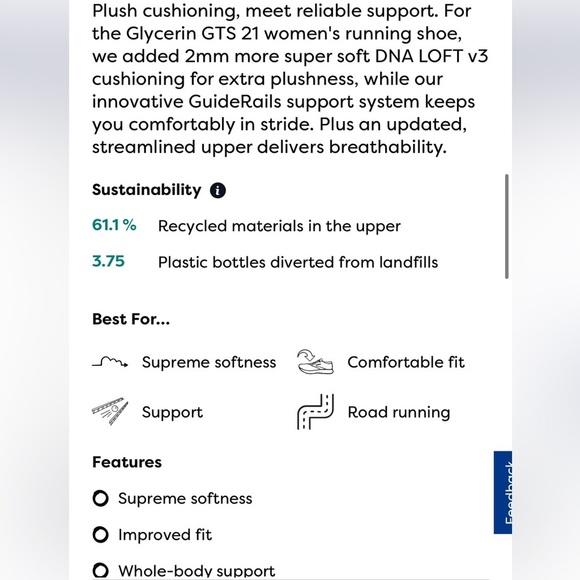 BROOKS Glycerin GTS 21 Running Shoes Coconut Aqua Autumn Sunset Size 10 Medium - Picture 6 of 14